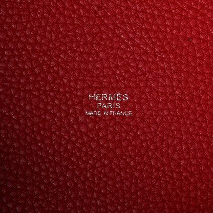Hermes Taurillon Clemence Picotin Lock 18 PM Rouge Casaque 6 of 13
