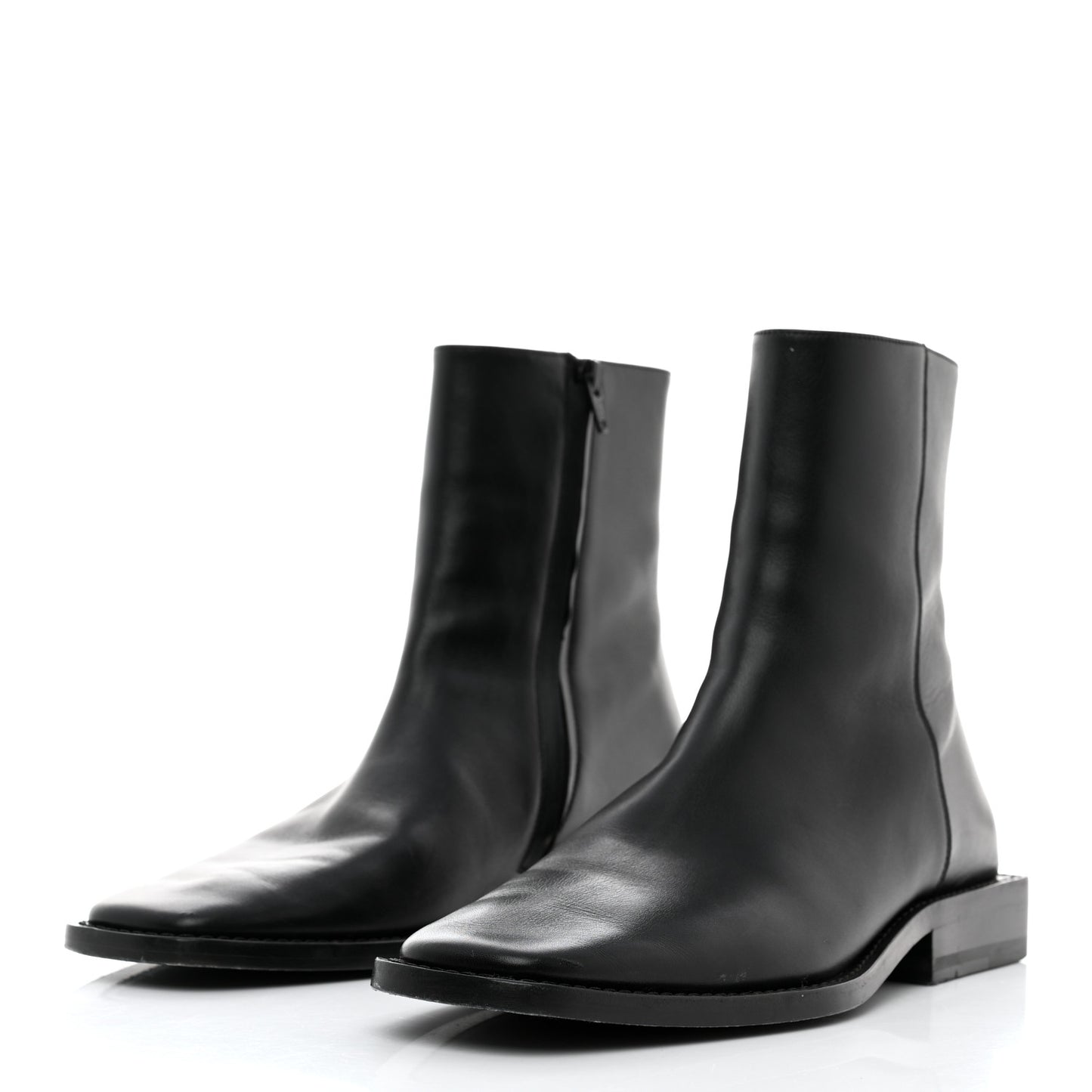 Calfskin Mens Soft Rim Ankle Booties 40.5 Black