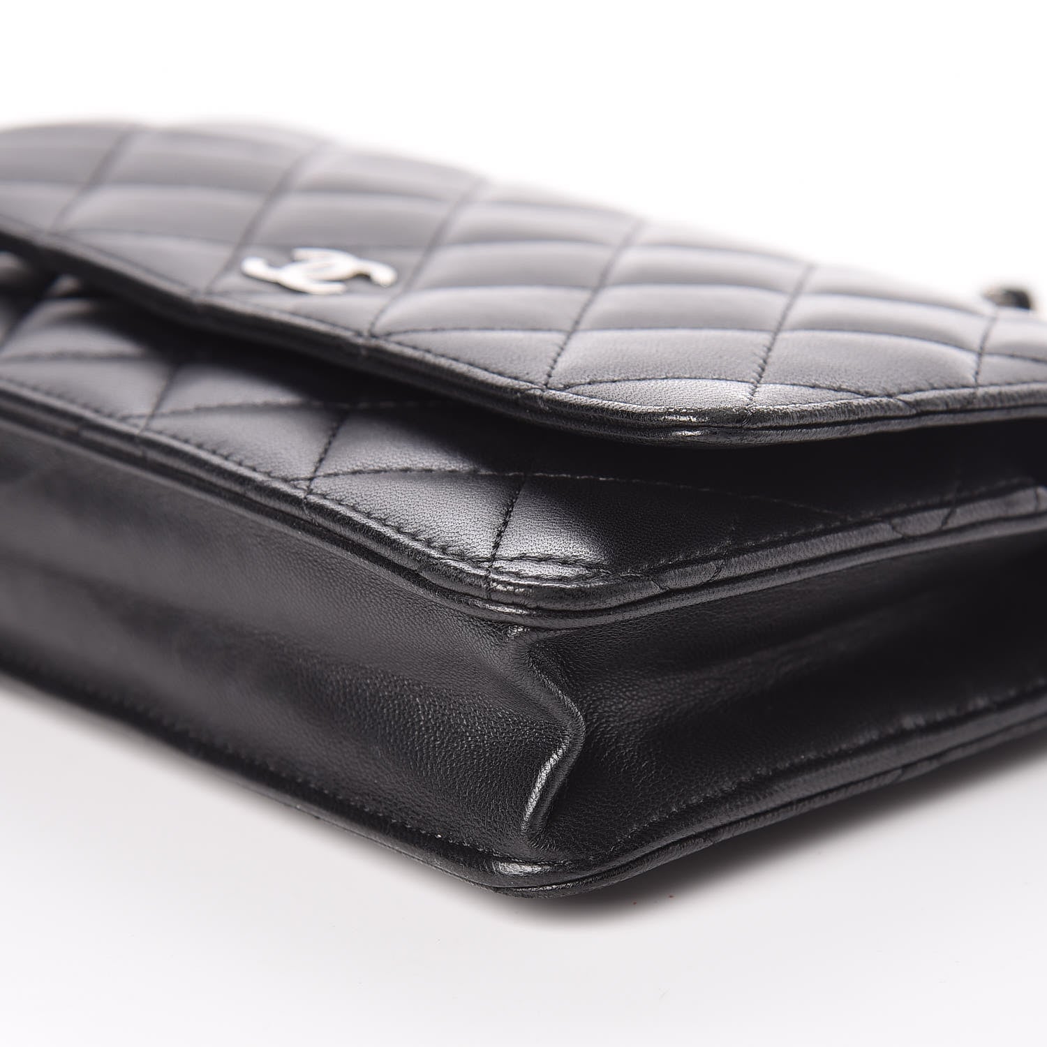 Chanel Lambskin Quilted Wallet On Chain WOC Black 6 of 12