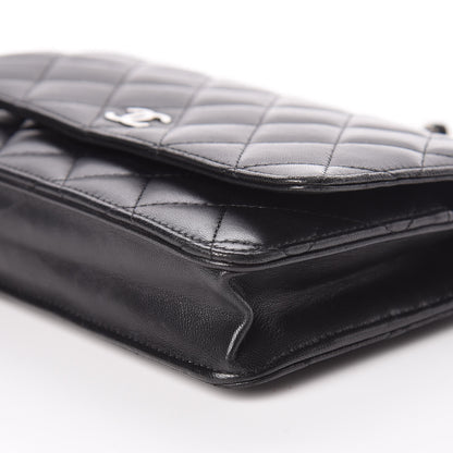 Chanel Lambskin Quilted Wallet On Chain WOC Black 6 of 12
