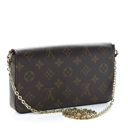 Louis Vuitton Monogram Pochette Felicie Chain Wallet Fuchsia 3 of 11