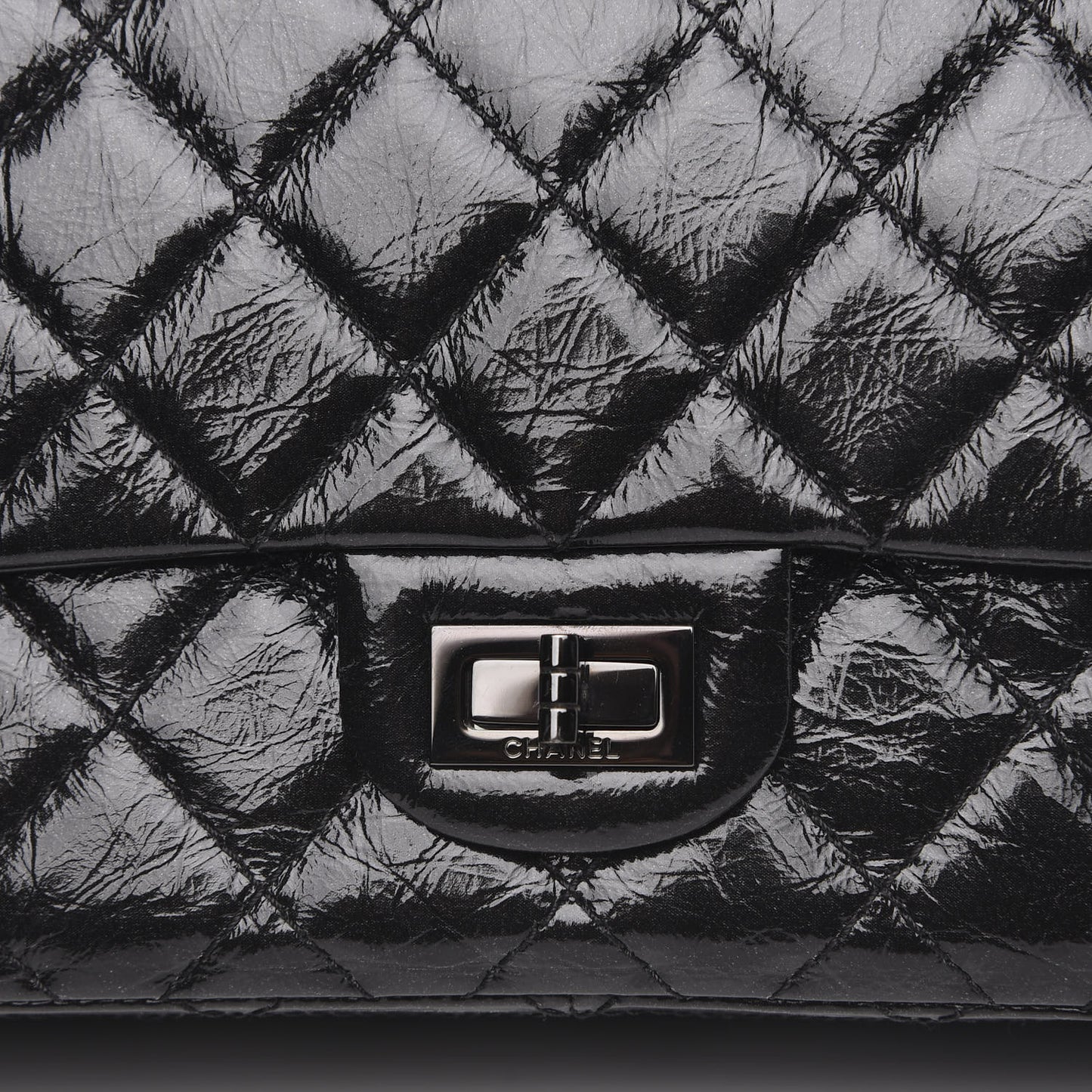 Glazed Calfskin Quilted 2.55 Reissue 226 Flap So Black