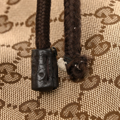 Gucci Monogram Dollar Calfskin O Drawstring Backpack Beige Ebony Testa di Moro Dark Chocolate 12 of 12