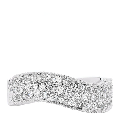 Parker & West by FASHIONPHILE 18K White Gold Diamond 1.21ctw Paved Curved Ring 54 6.75 1 of 10