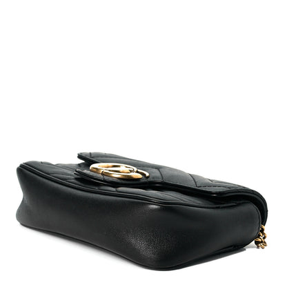 Gucci Calfskin Matelasse Super Mini GG Marmont Shoulder Bag Black 3 of 6