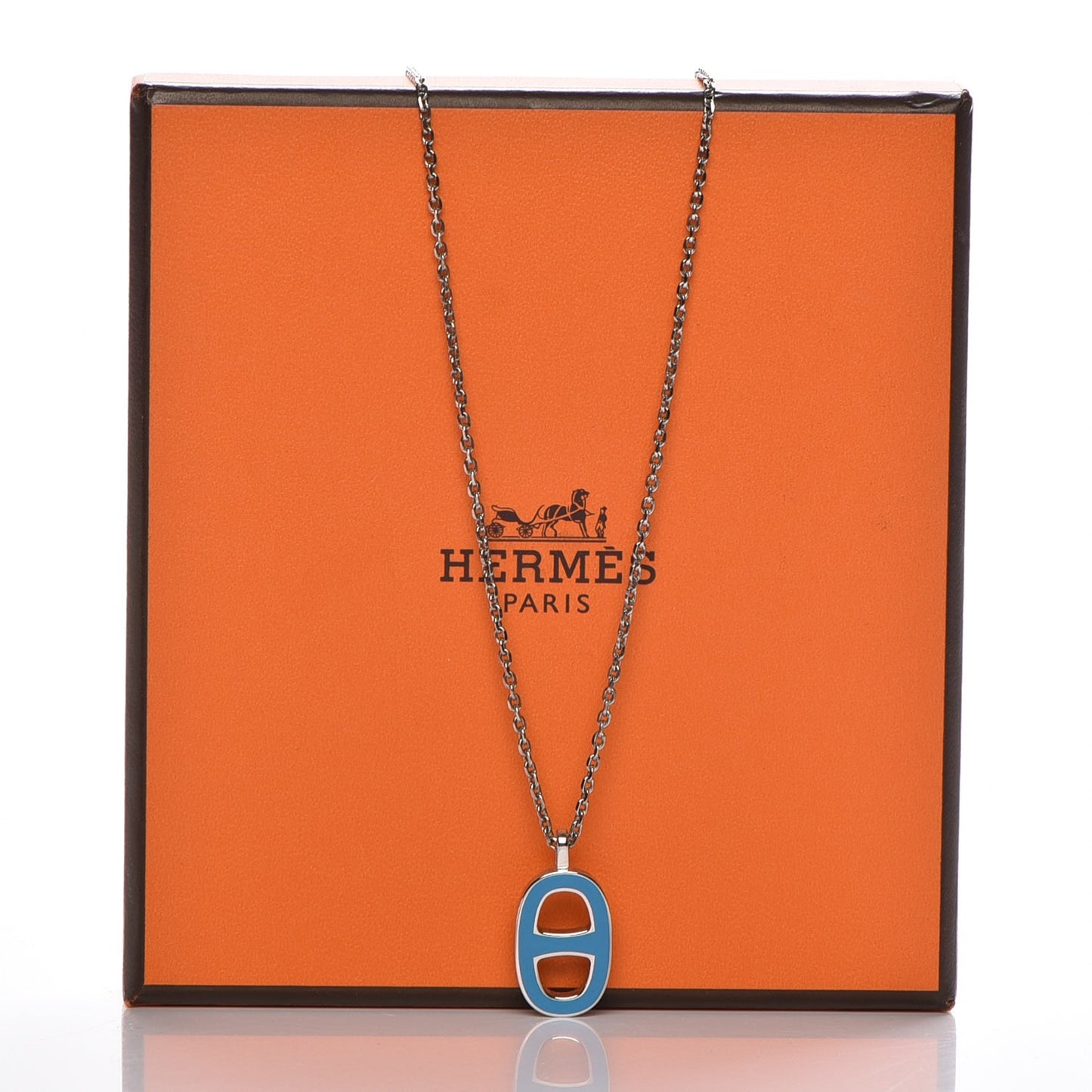 Lacquered Iliade Pendant Necklace Bleu Paradis