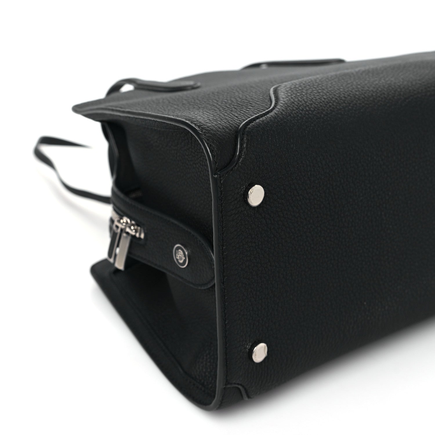 Loro Piana Grained Calfskin Medium Sesia Black 9 of 10