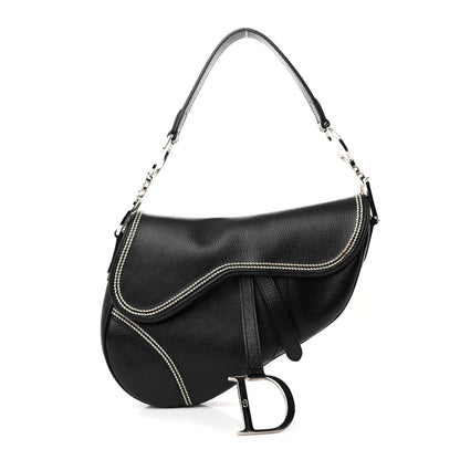 Christian Dior Shiny Goatskin Saddle Bag Black 1 of 12