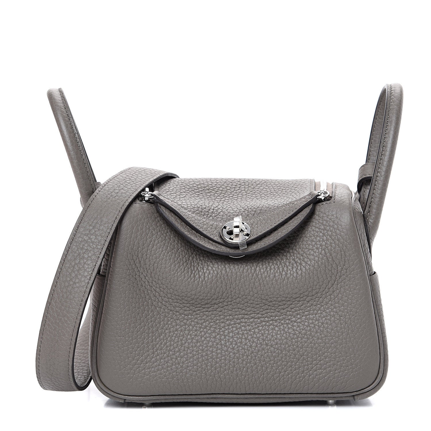 Hermes Taurillon Clemence Mini Lindy 20 Etain 1 of 10