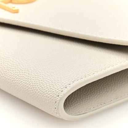 Saint Laurent Grain De Poudre Monogram Uptown Chain Wallet Crema Soft 10 of 10