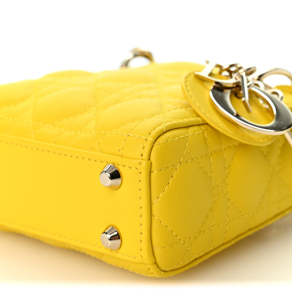 Lambskin Cannage Micro Lady Dior Yellow