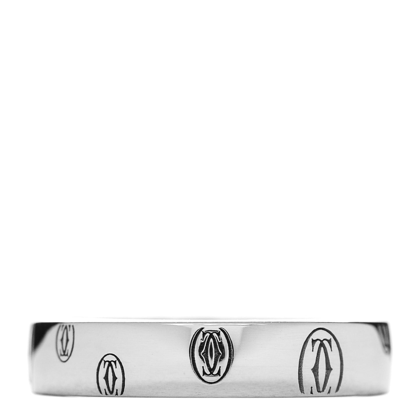18K White Gold 4mm Happy Birthday Band Ring 50 5.25