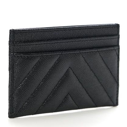 Chanel Caviar Chevron Quilted Vintage Mademoiselle Card Holder Black 3 of 12
