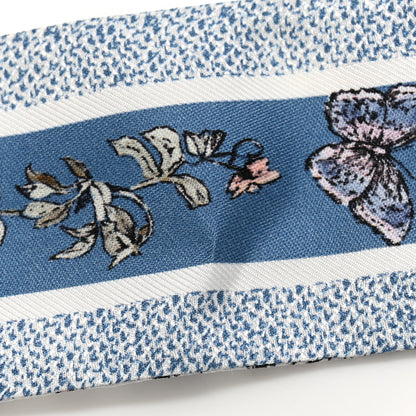 Christian Dior Silk Toile De Jouy Papillon Mitzah Scarf White Blue 3 of 3