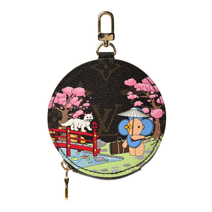 Louis Vuitton Monogram 2021 Christmas Animation Japanese Garden Round Coin Purse Wisteria Pink 1 of 7