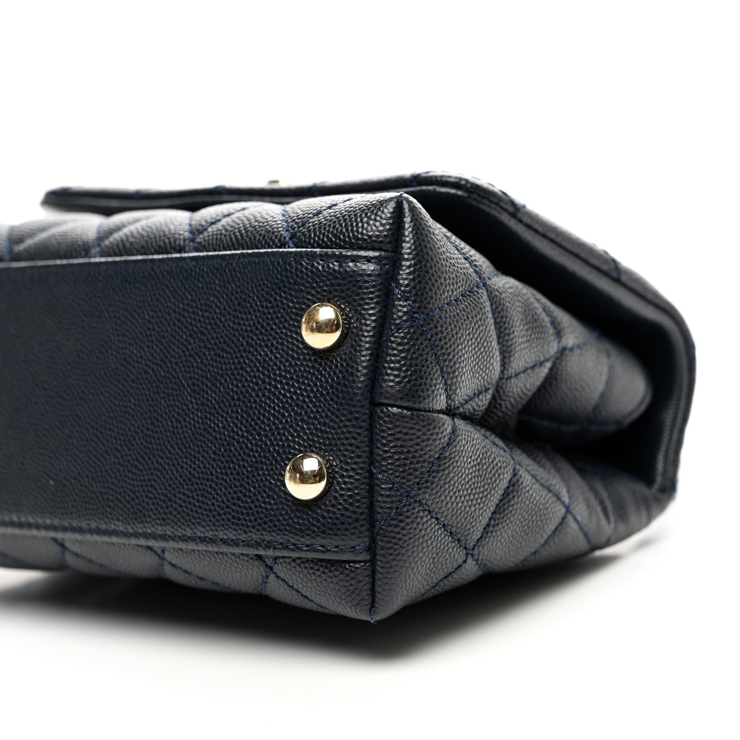 Chanel Caviar Lizard Embossed Quilted Extra Mini Coco Handle Flap Navy 10 of 10