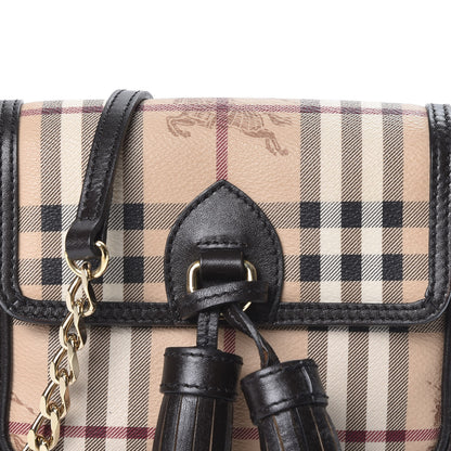 Burberry Haymarket Check Mini Tassel Crossbody Bag Chocolate 8 of 8