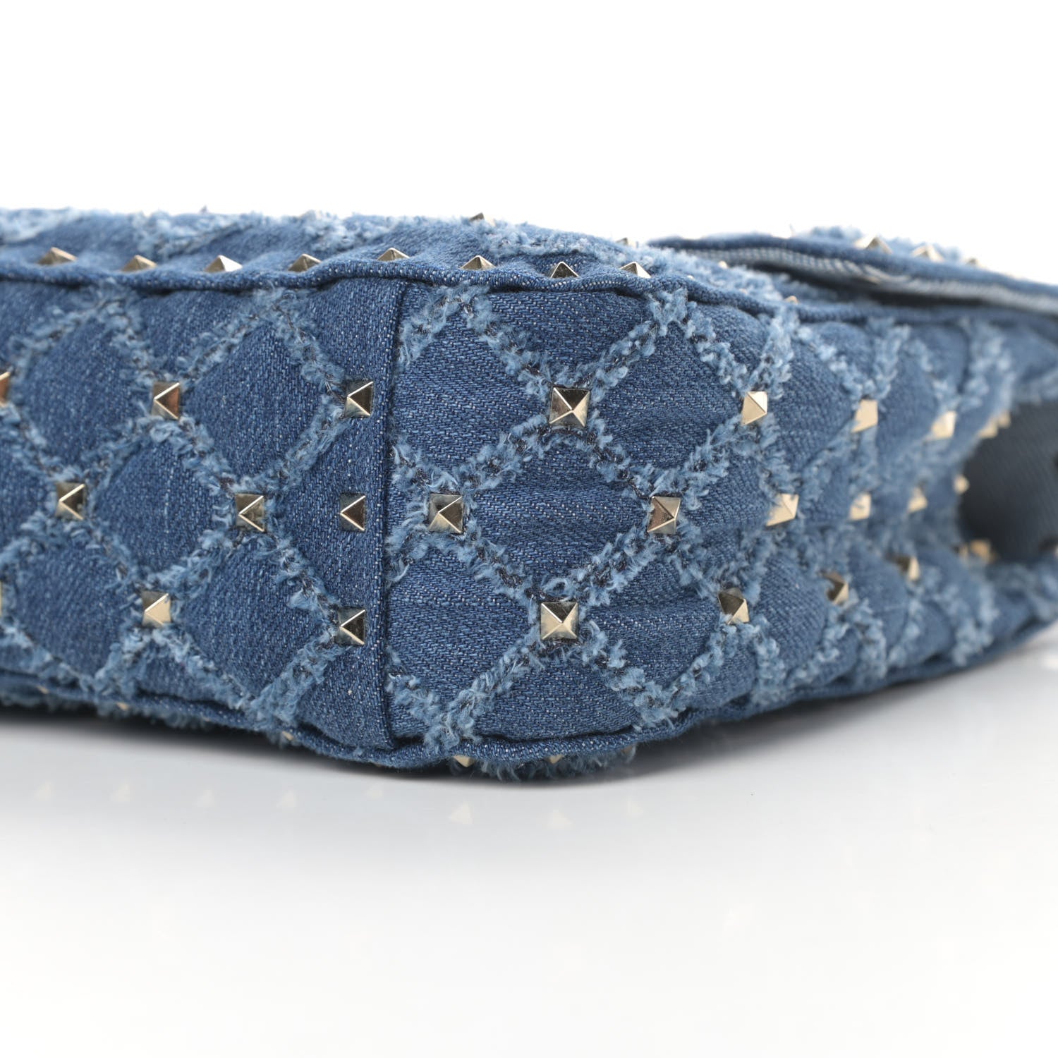 Valentino Garavani Denim Medium Rockstud Spike Shoulder Bag Denim 9 of 9