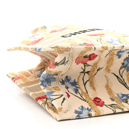 Christian Dior Canvas Embroidered Medium Hibiscus Book Tote Beige Multicolor 8 of 9
