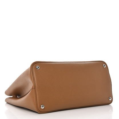 Prada Saffiano Cuir Medium Double Bag Caramel 2 of 5