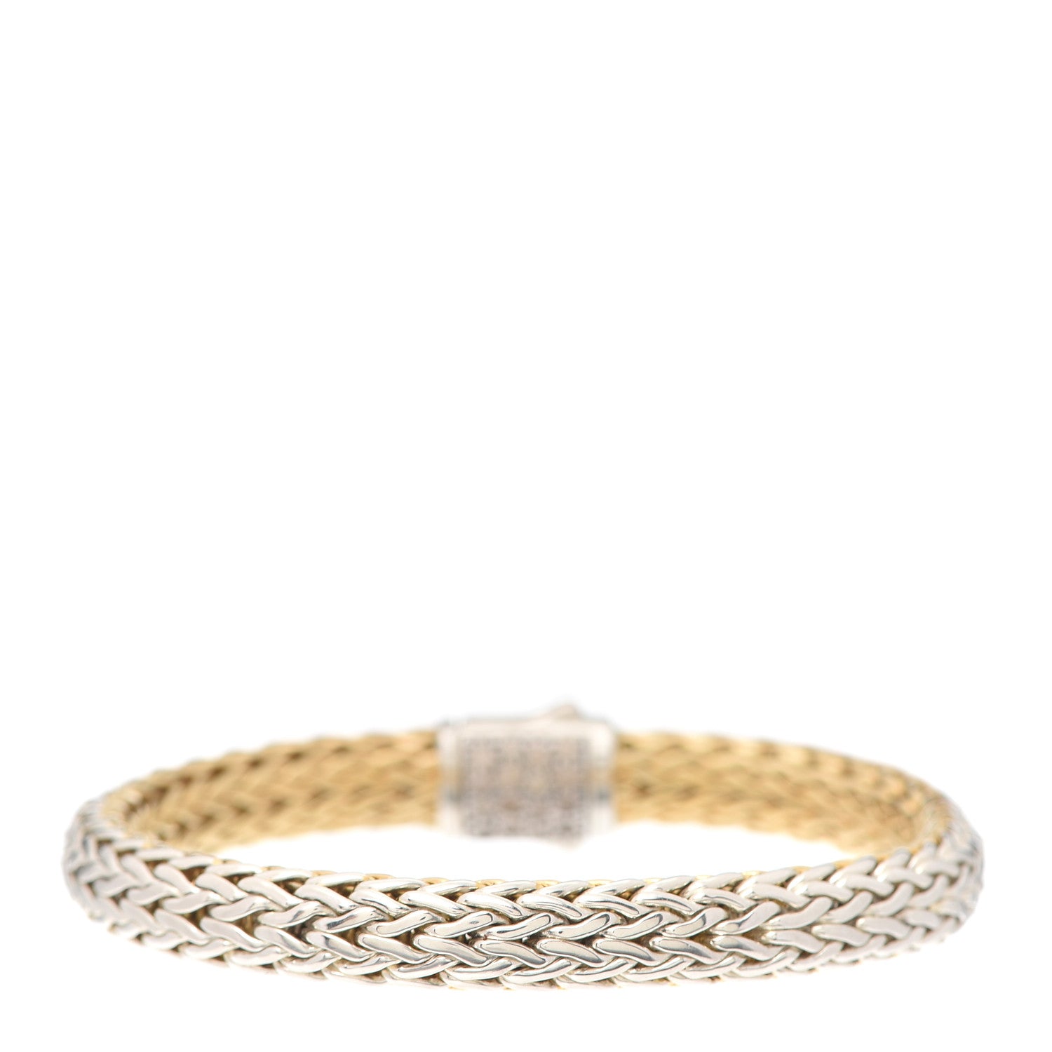 John Hardy Sterling Silver 18K Yellow Gold Diamond Black Sapphire 7.5mm Classic Chain Reversible Icon Bracelet 5 of 6