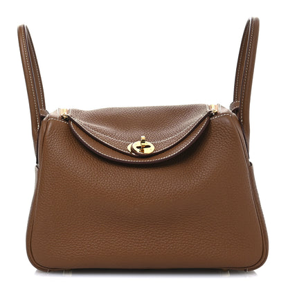 Hermes Taurillon Clemence Lindy 26 Gold 3 of 11