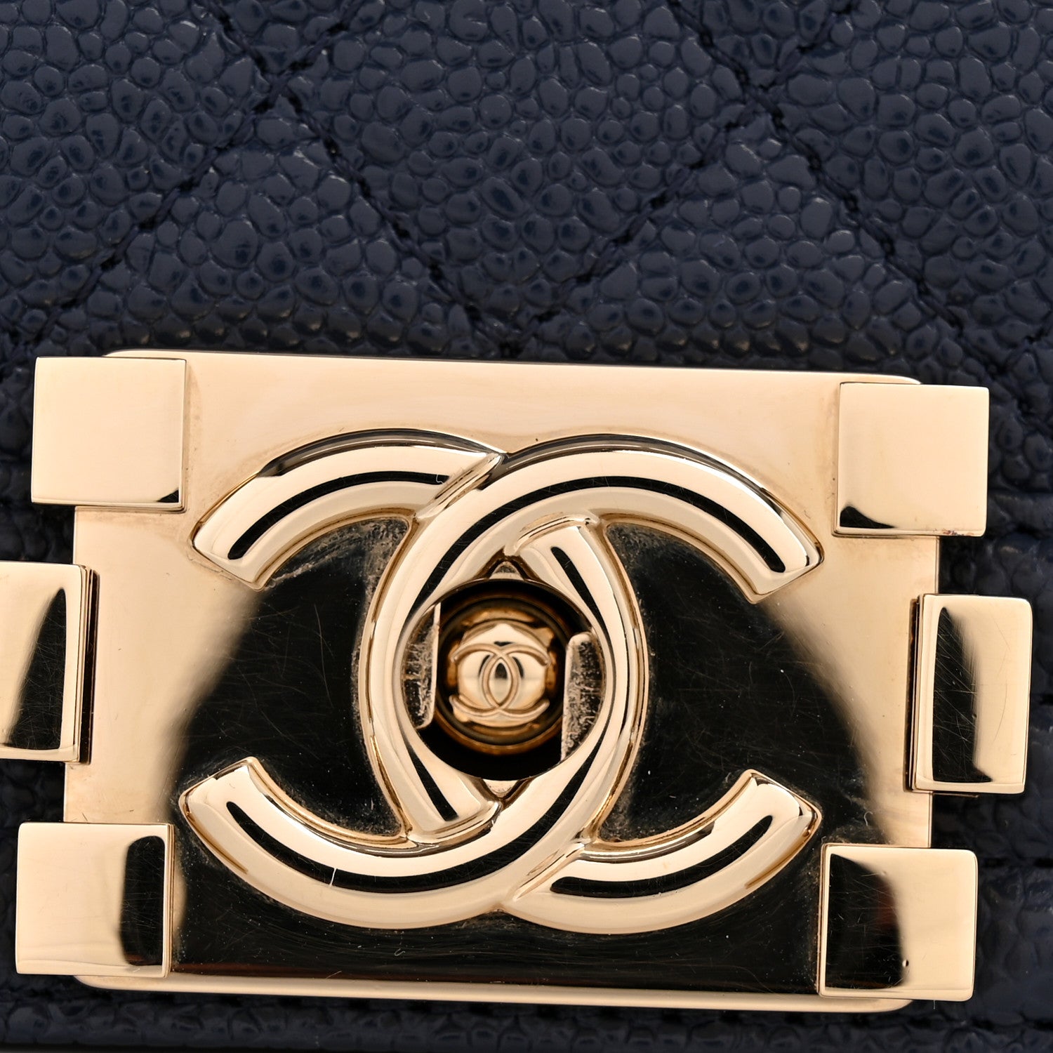 Chanel Caviar Quilted Medium Boy Flap Dark Blue 11 of 11