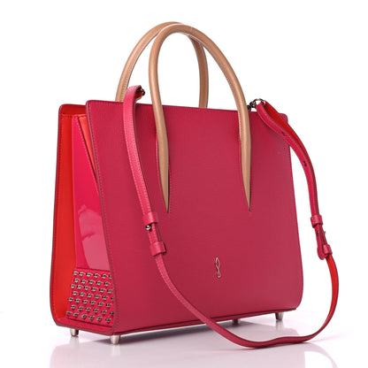 Christian Louboutin Calfskin Empire Patent Studded Medium Paloma Loulou 2 of 9