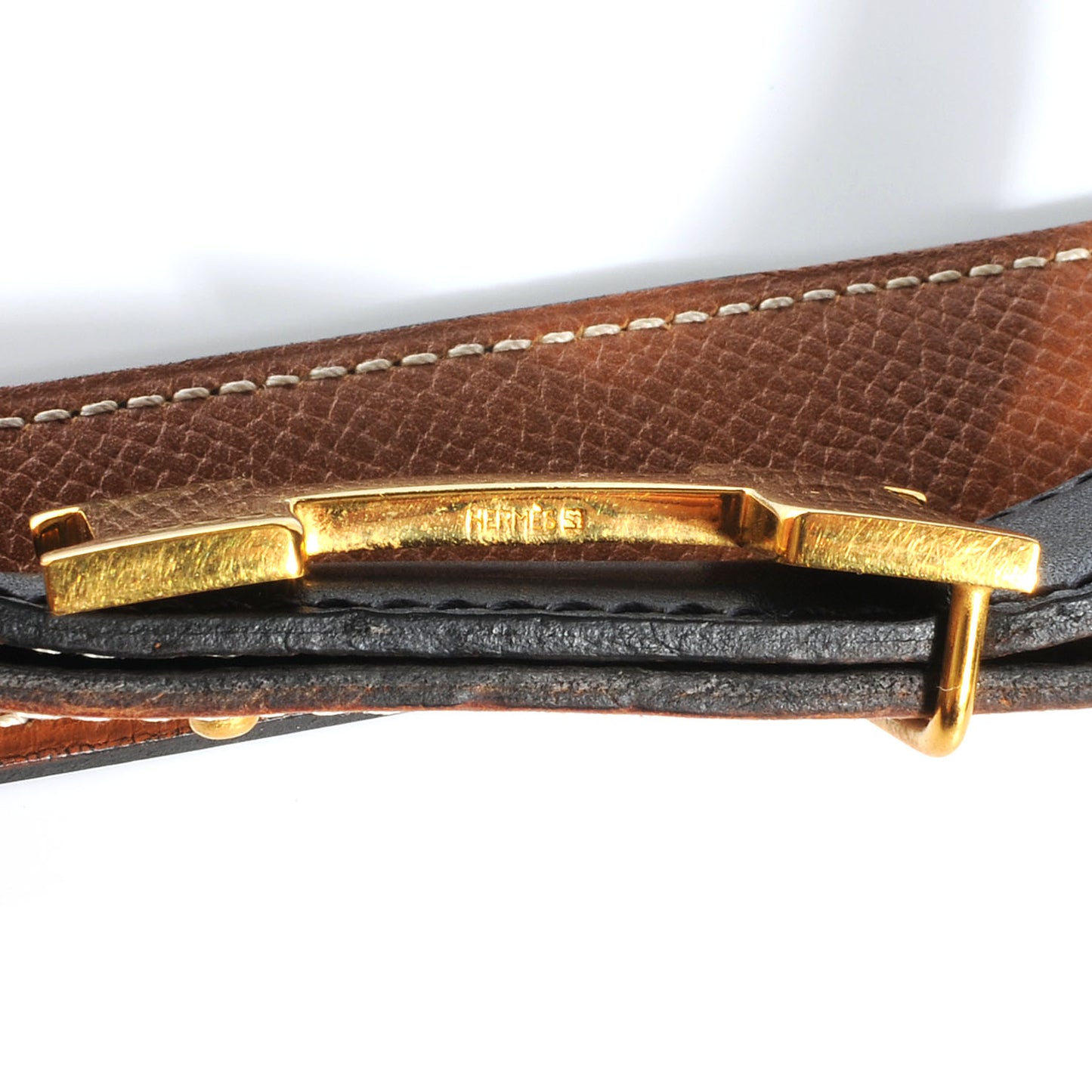 Box Courchevel Constance 24mm H Belt 70 Black Gold