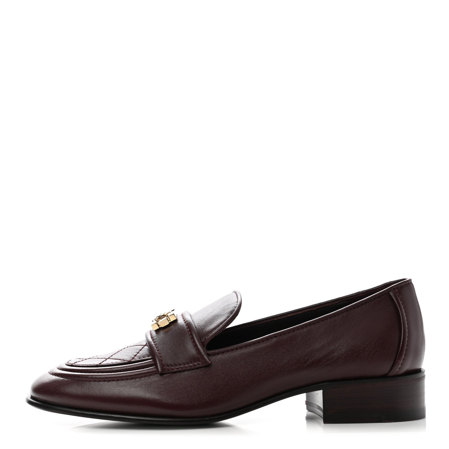 Chanel Lambskin Quilted Boy Loafers 37 Burgundy 1 of 8