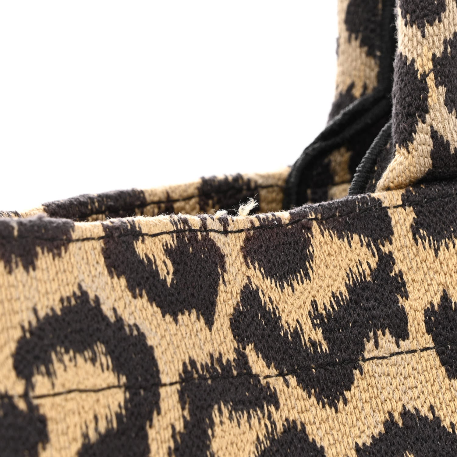 Christian Dior Canvas Mizza Embroidered Large Leopard Book Tote Beige 13 of 13