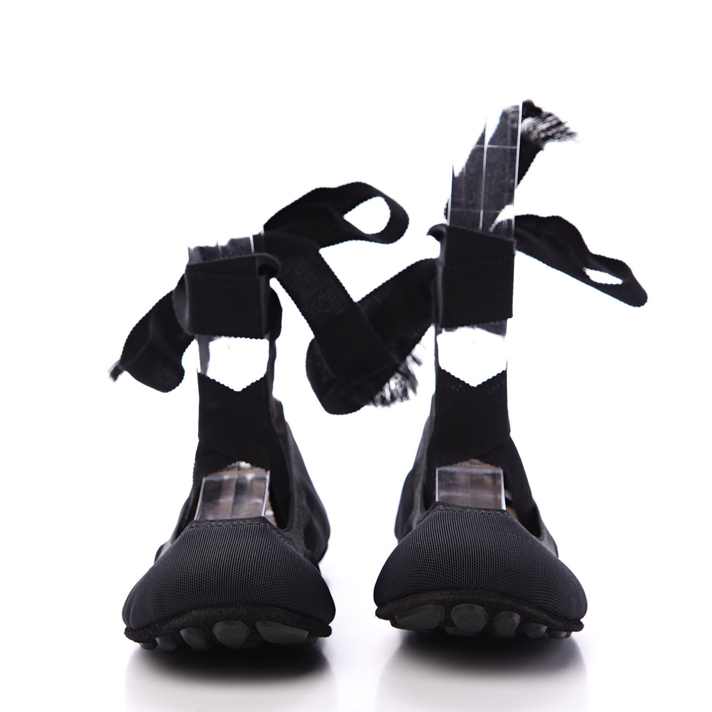 Micro Mesh Academy Lace-Up Ballerina Flats 36.5 Black