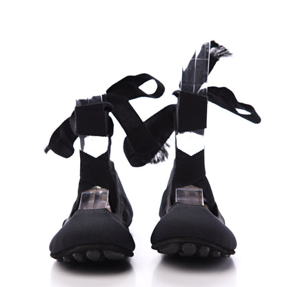 Christian Dior Micro Mesh Academy Lace-Up Ballerina Flats 36.5 Black 2 of 7