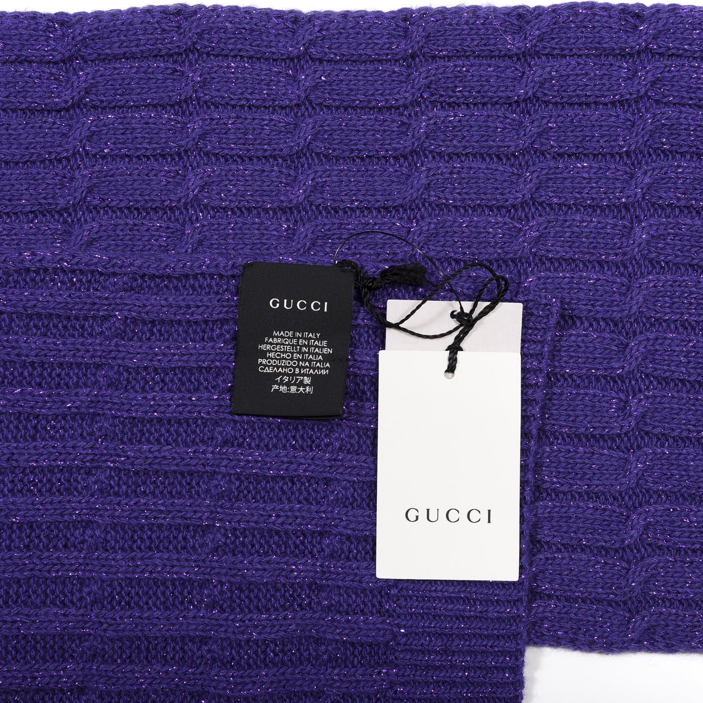 Wool Knit Shine Reg Scarf Parma Violet Dark Purple