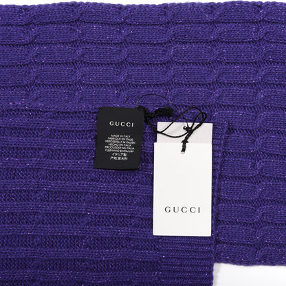 Gucci Wool Knit Shine Reg Scarf Parma Violet Dark Purple 4 of 4