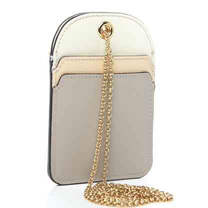 Chloe Smooth Calfskin Walden Card Holder On Chain Pastel Grey 2 of 5