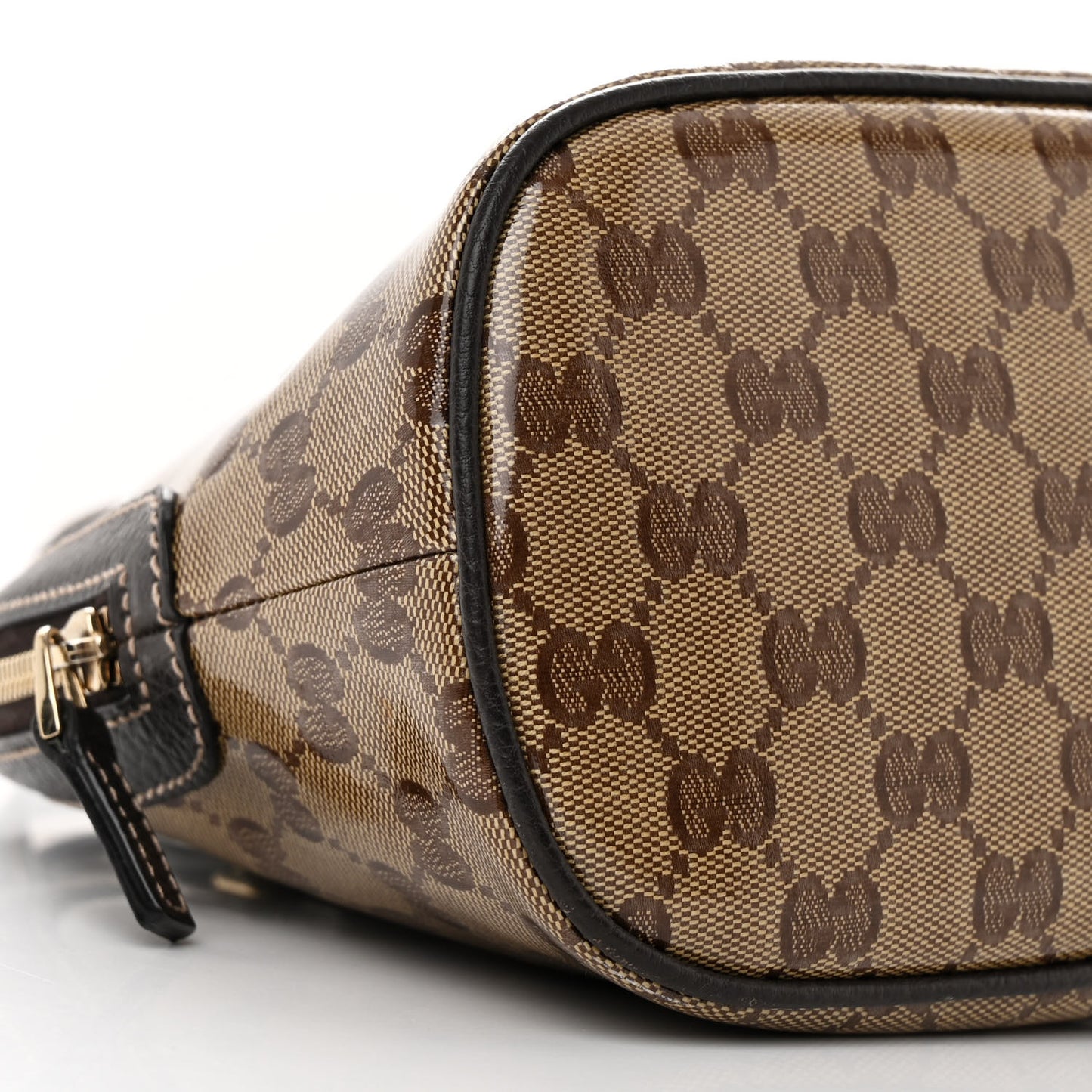 Crystal Monogram Dollar Calfskin Mini Dome Bag Beige Ebony Testa di Moro