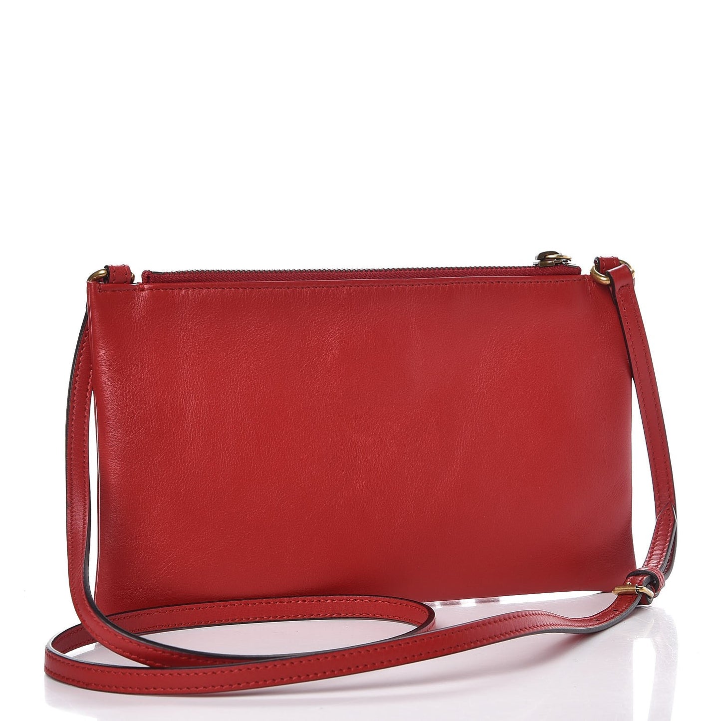 Calfskin Matelasse Small GG Marmont Double Zip Shoulder Bag Hibiscus Red
