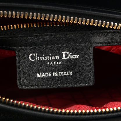 Christian Dior Lambskin Cannage Medium Lady Dior Black 6 of 12