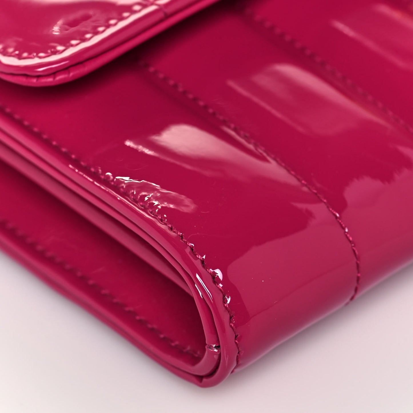Patent Matelasse Monogram Small Vicky Chain Bag Bubblegum