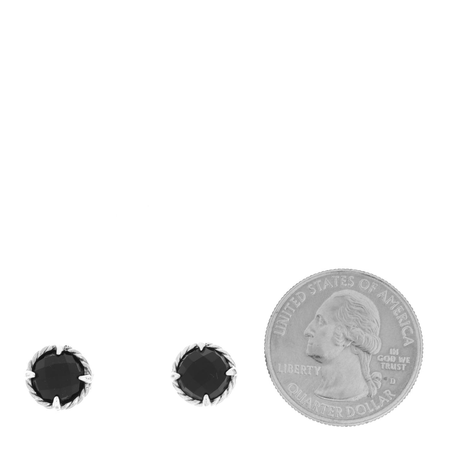 Sterling Silver Black Onyx 10mm Chatelaine Earrings