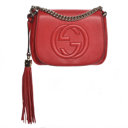 Gucci Pebbled Calfskin Small Soho Flap Crossbody Red 1 of 8
