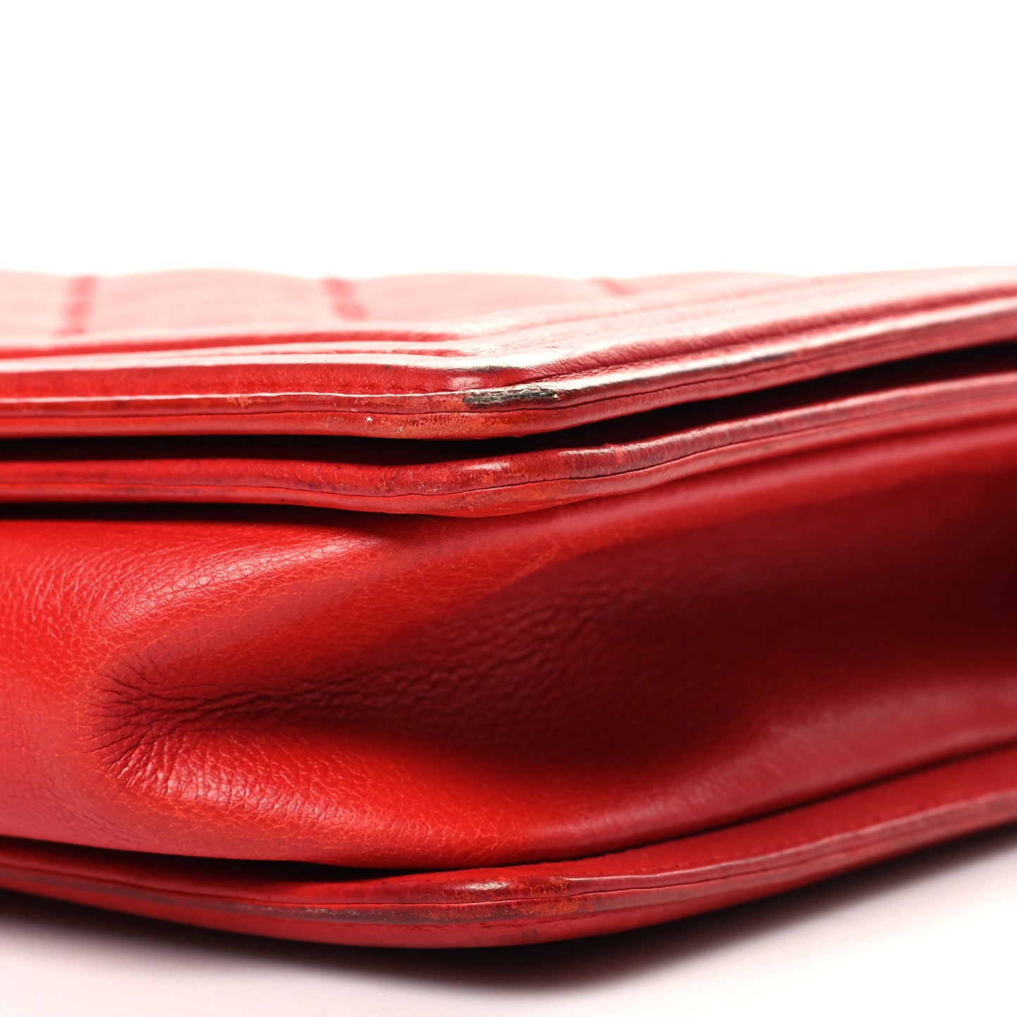 Calfskin Double Stitch New Medium Boy Flap Red