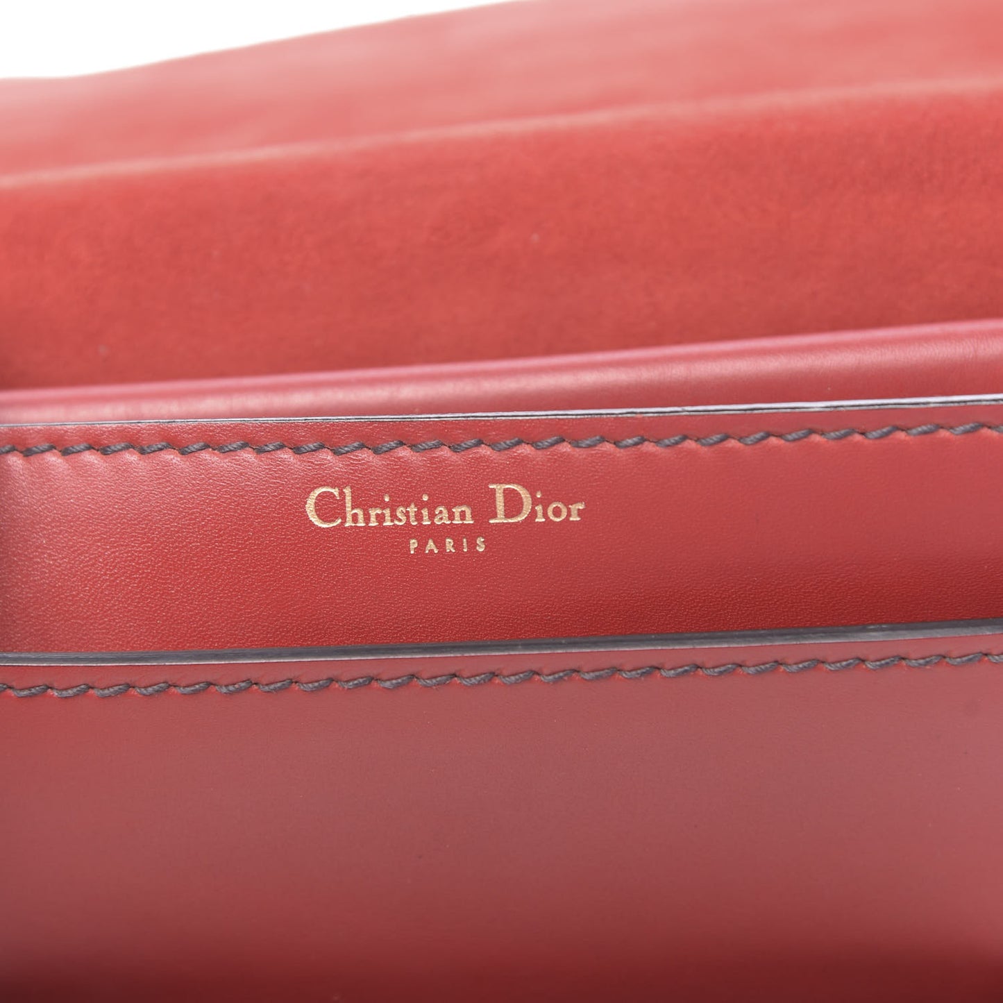 Calfskin J'Adior Chain Flap Bag Red
