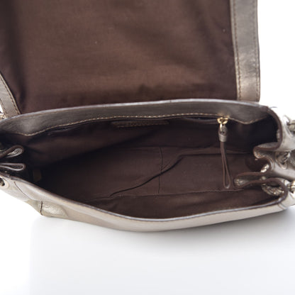 Givenchy Metallic Lambskin Logo Embossed Flap Bag Gold 8 of 15