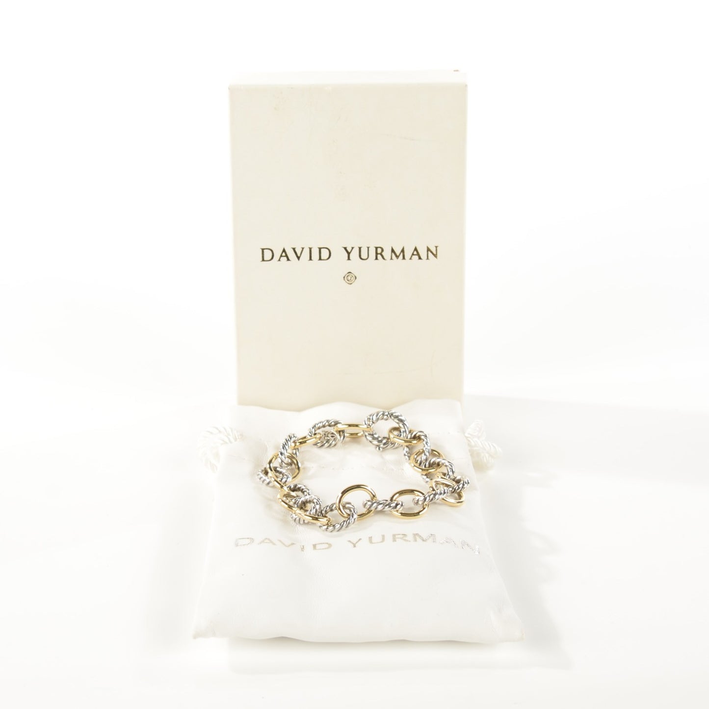 Sterling Silver 18K Yellow Gold 10mm Medium Oval Link Bracelet