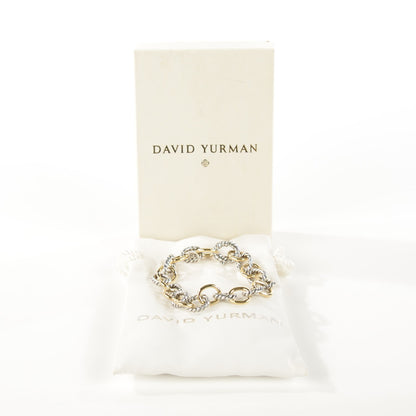 David Yurman Sterling Silver 18K Yellow Gold 10mm Medium Oval Link Bracelet 3 of 6