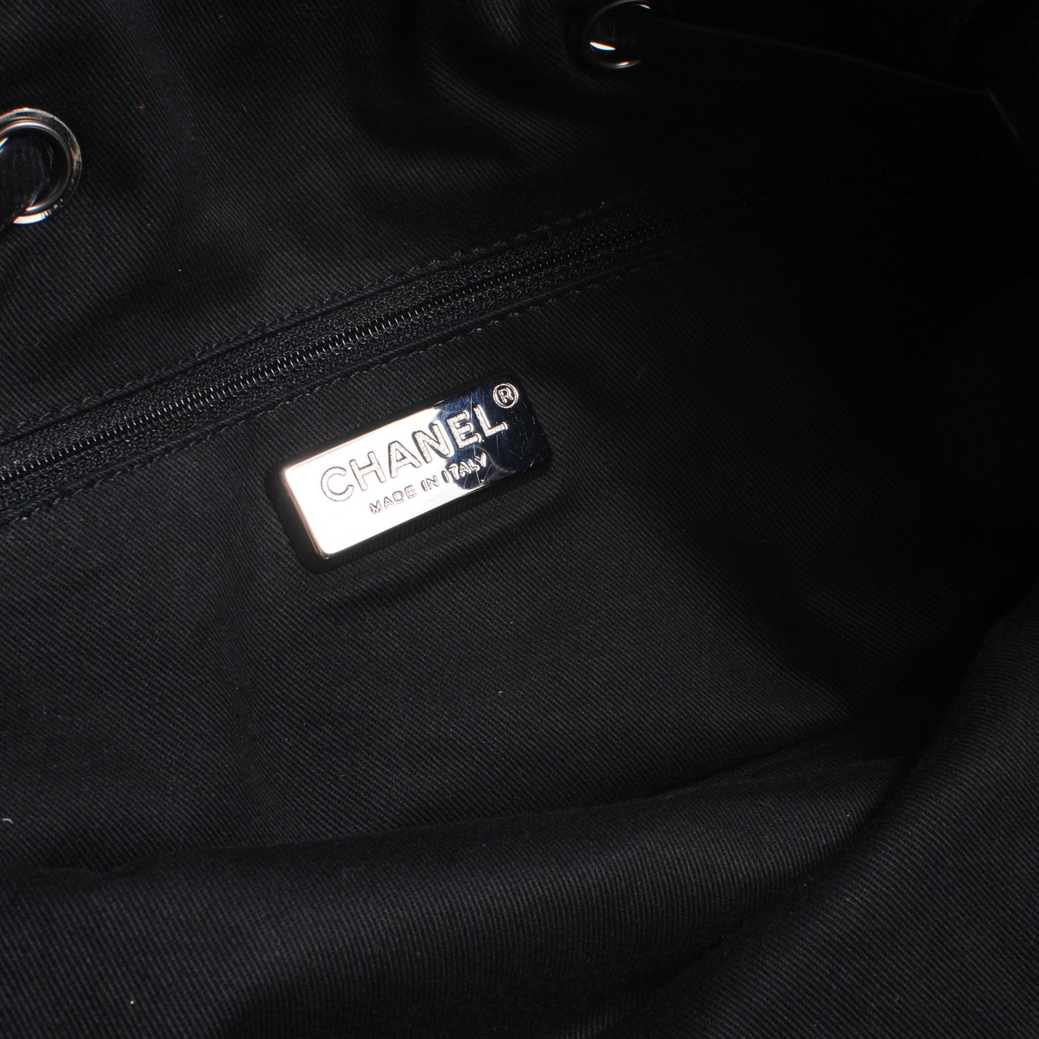 Chanel Pony Hair Quilted Drawstring Tote Black 6 of 7