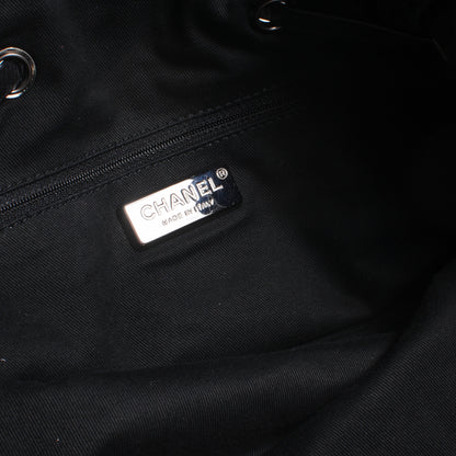 Chanel Pony Hair Quilted Drawstring Tote Black 6 of 7