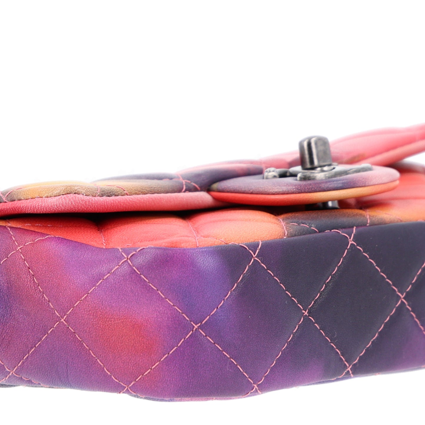 Lambskin Quilted Extra Mini Flower Power Flap Multicolor